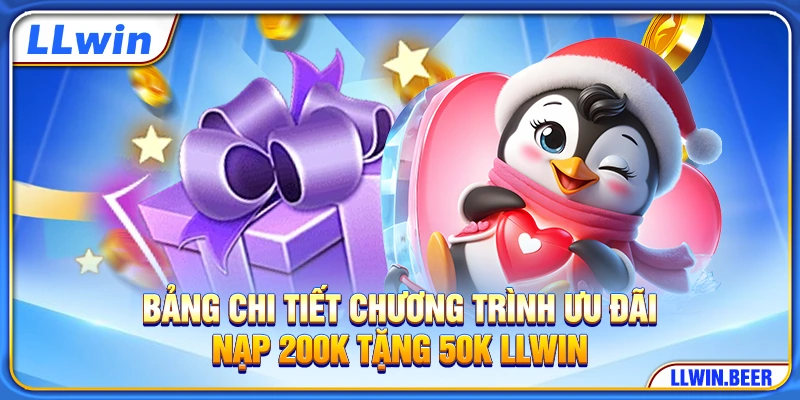Bảng chi tiết chương trình ưu đãi nạp 200k tặng 50k LLWIN Bảng chi tiết chương trình ưu đãi nạp 200k tặng 50k LLWIN
